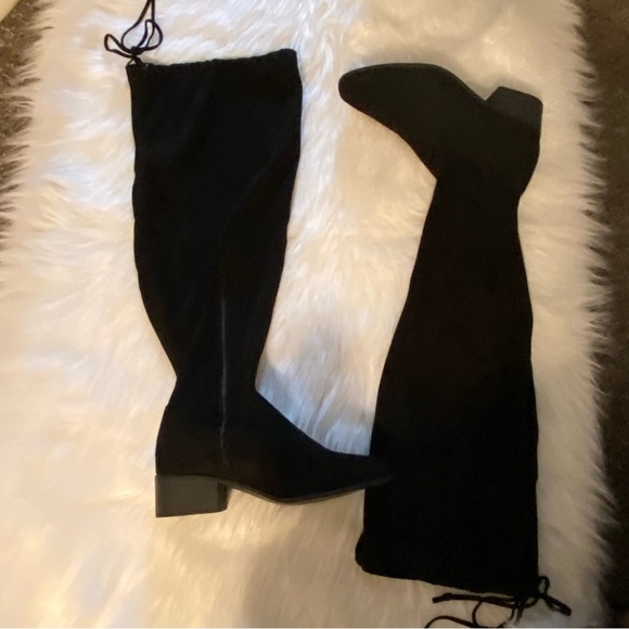 Hannah Shoe Dazzle Over The Knee Boots Women’s Size 10 Black Bottom Side Zip - Picture 11 of 13